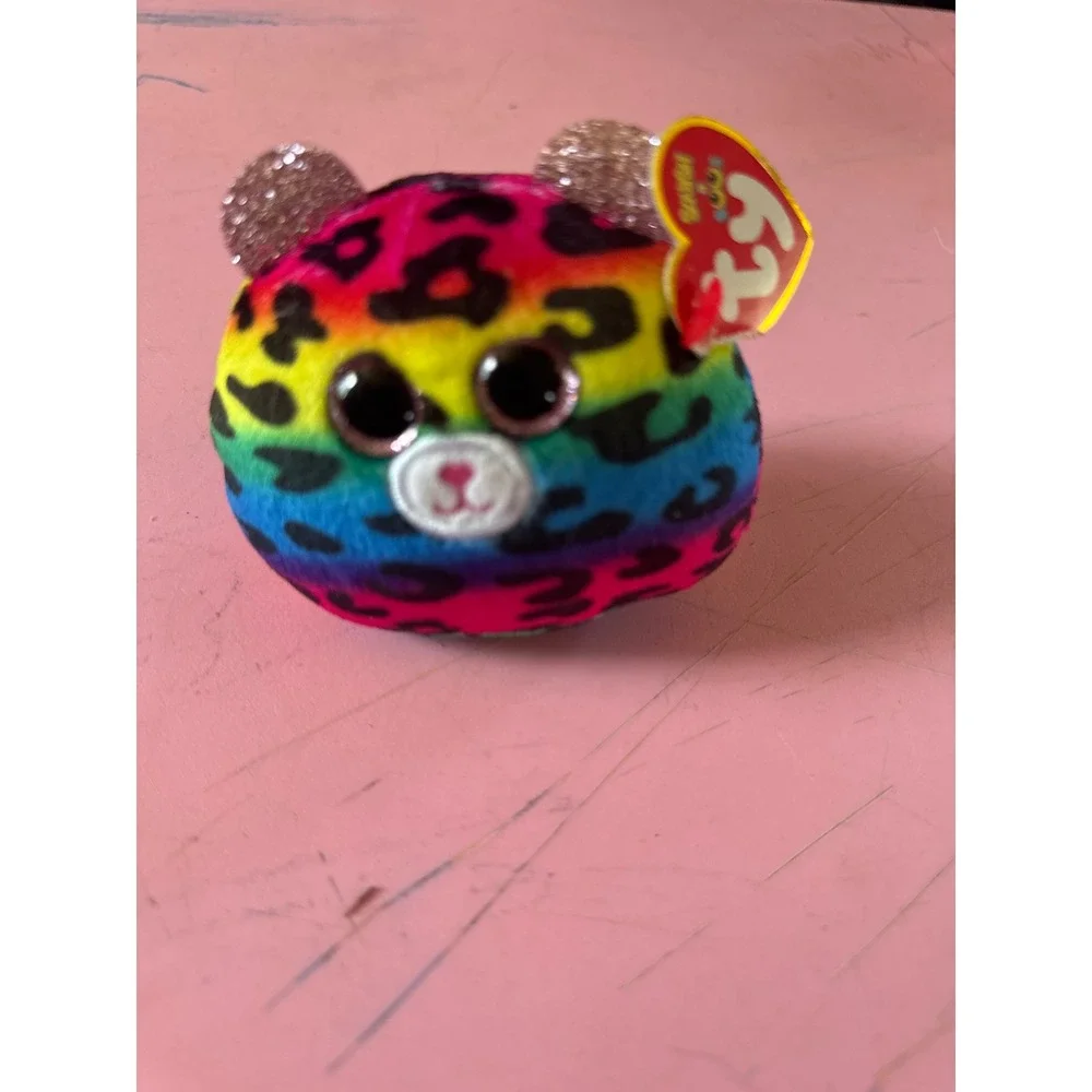 Ty Squish-a-Boos Dotty Leopard Rainbow Multicolored Plush 4 Inch Small Kids Toy
